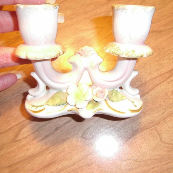 Porcelain Double CANDLESTICK Holder or Candelabra - Picture 6 of 8